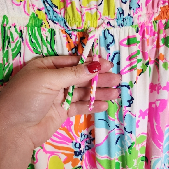 Lilly Pulitzer × Target Strapless Multi Floral Jersey Cinch Waist Maxi Dress M - Picture 2 of 13